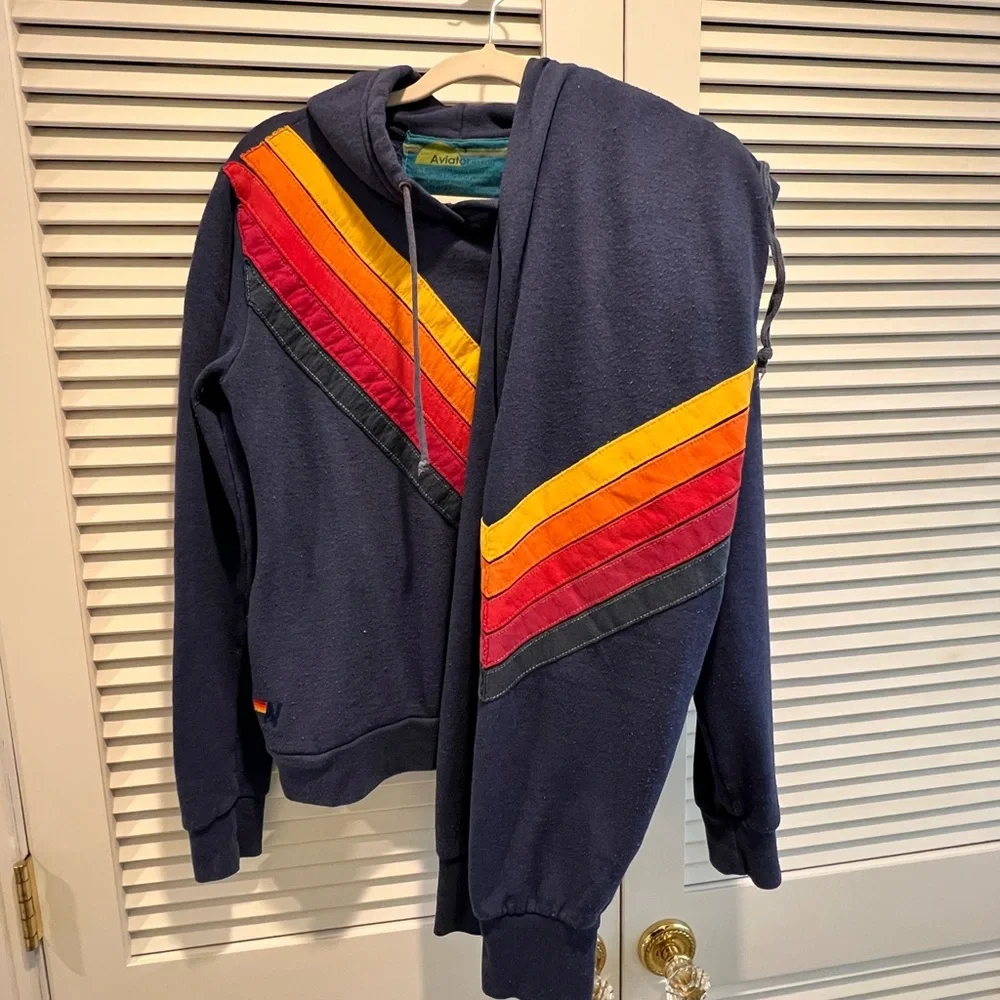Navy aviator nation set with Retro Stripe top Small and pants Medium. - Picture 1 of 7